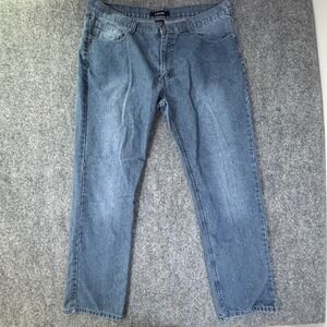 M‎ Society Mens Blue Straight Leg Denim Jeans Size 40x32